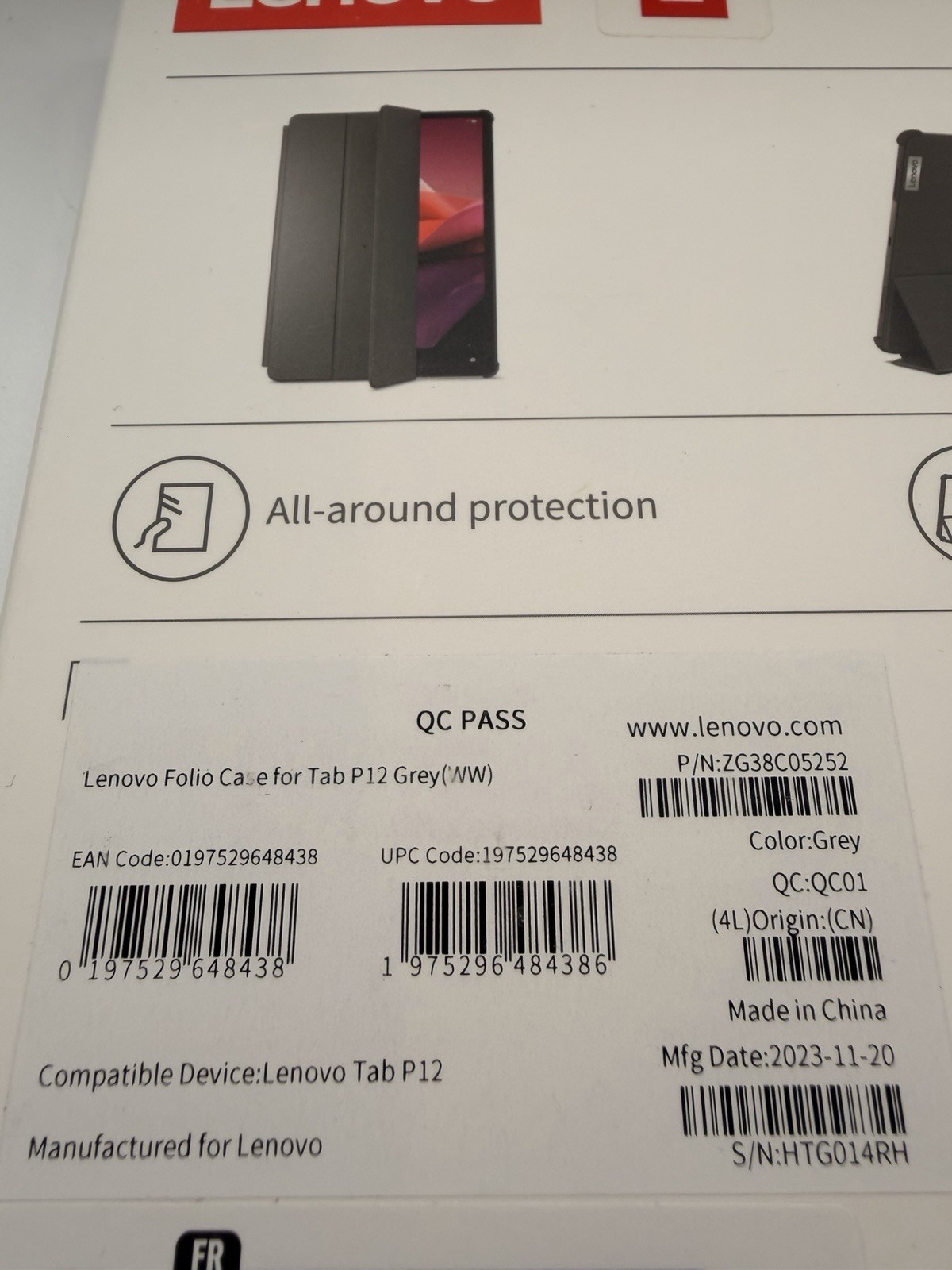 KONVOLUT 20X LENOVO Folio Case, Backcover, Lenovo, Tab P12, Grey ZG38C05252 K193